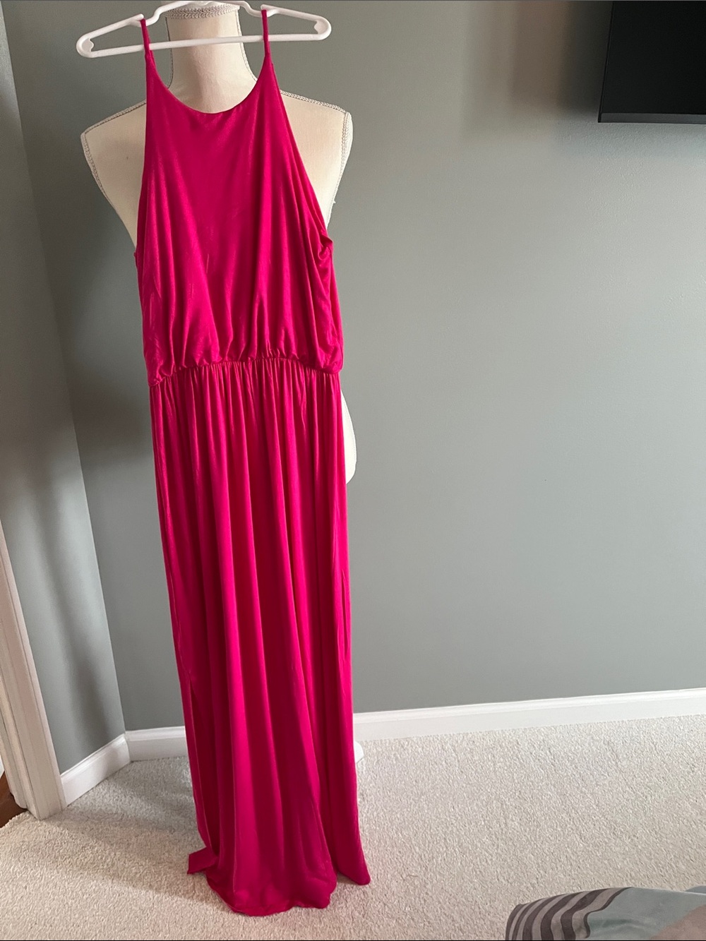 Emerald Hot Pink Maxi Dress